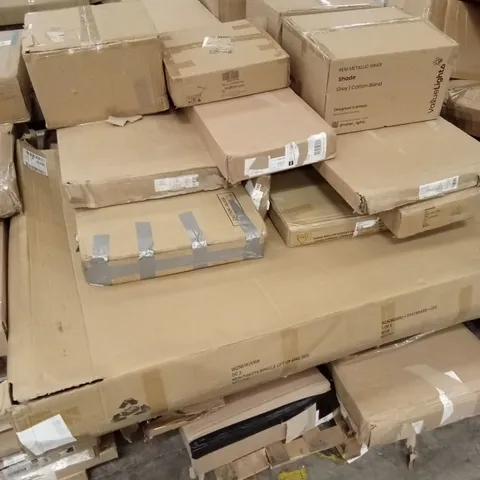 PALLET OF ASSORTED INCOMPLETE DESIGNER FURNITURE PARTS AND PIECES 