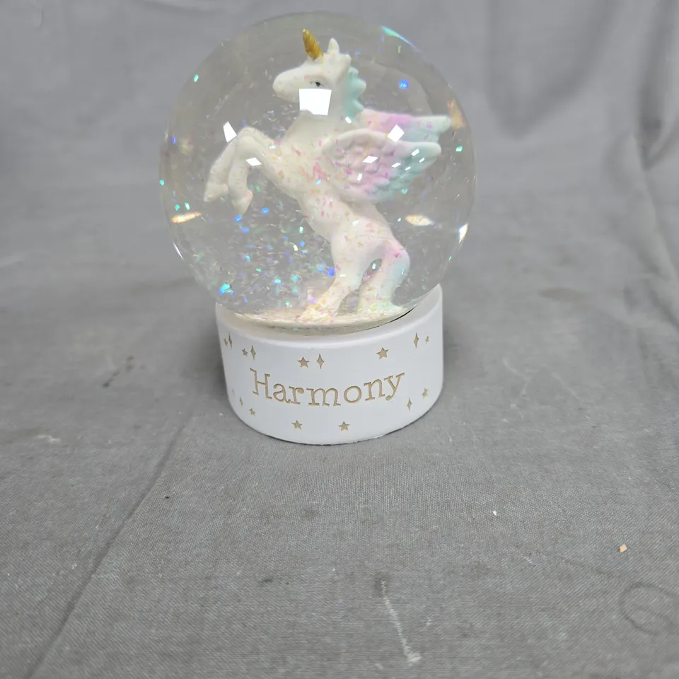 PERSONALISED UNICORN SNOW GLOBE - ' RRP £16.99