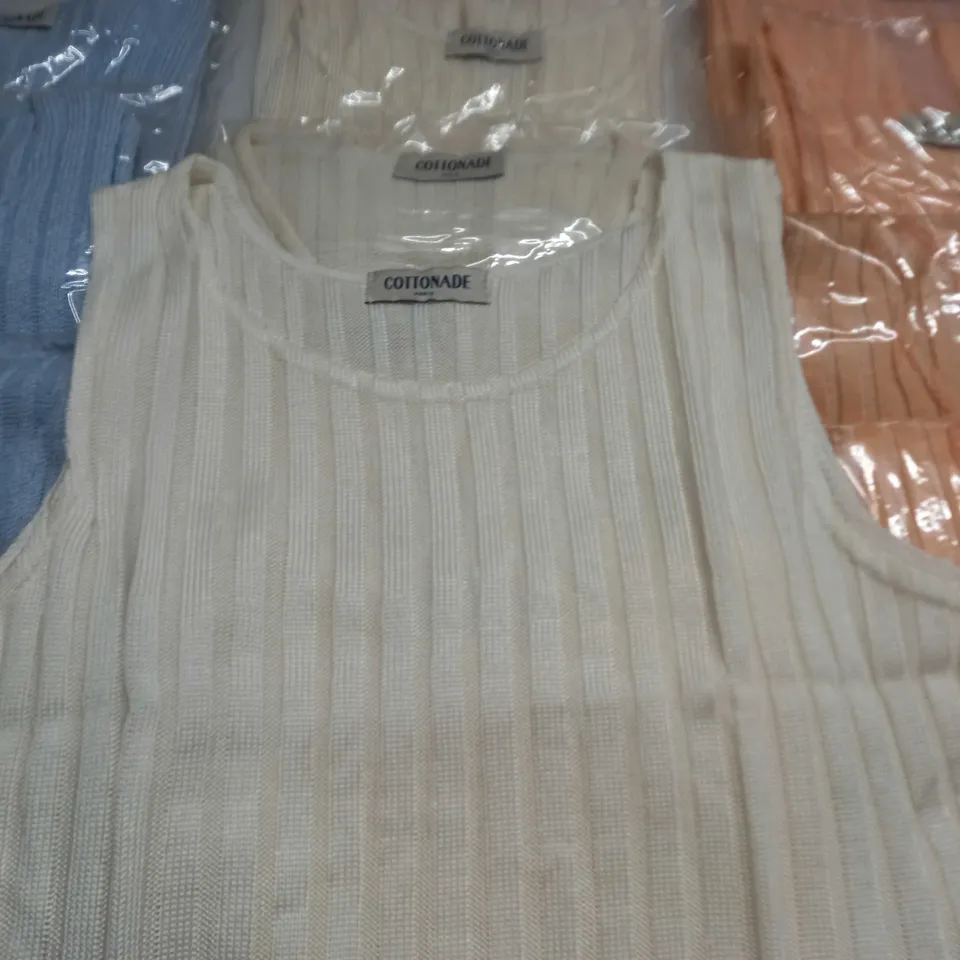 LOT OF 12 COTTONADE VESTS - SIZE UNSPECIFIED