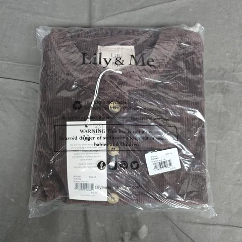 BAGGED LILY & ME RENE CORD JACKET PLAIN β CHOCOLATE, SIZE 16