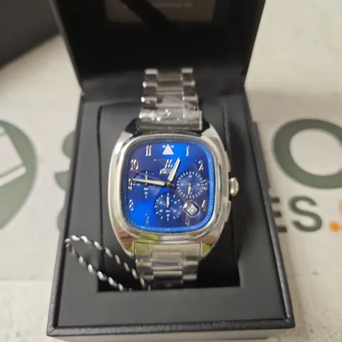 VICKERS ARMSTRONGS SILVER WATCH WITH BLUE FACE