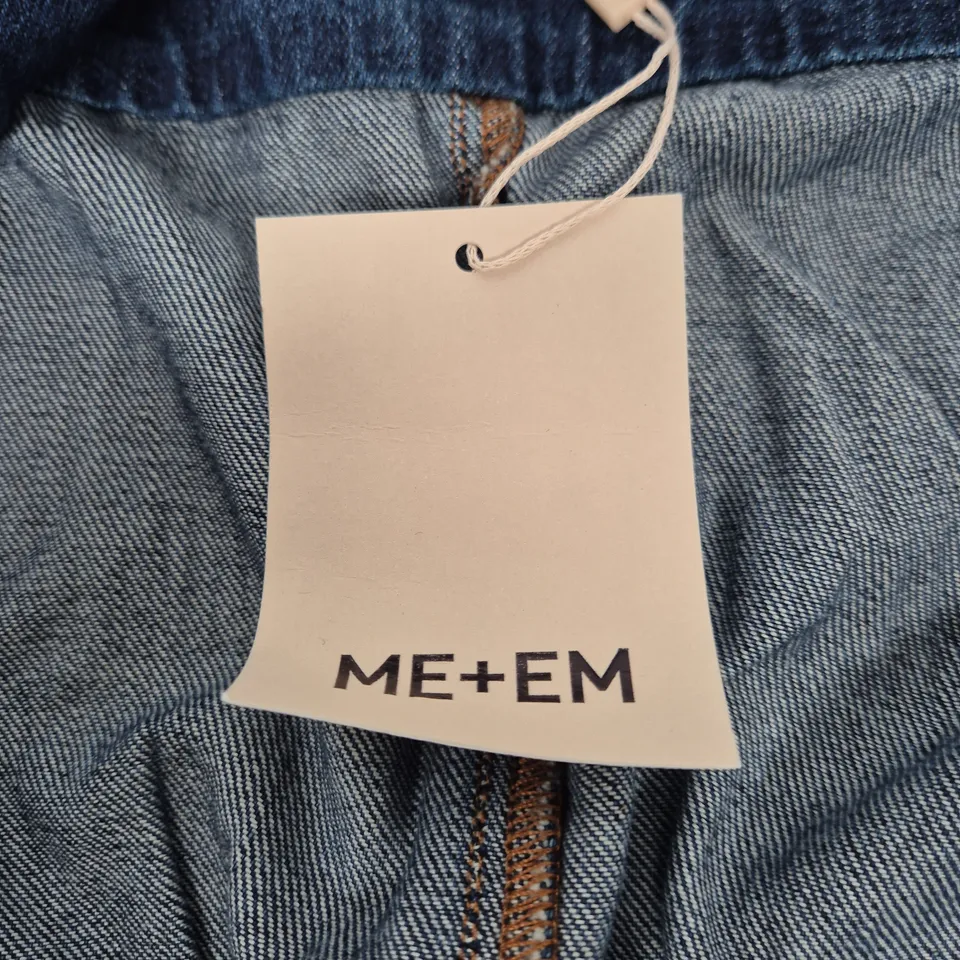ME+EM DENIM FIT AND FLARE MIDI DRESS – WASHED BLUE, UK 12 (US 8, EU 40)
