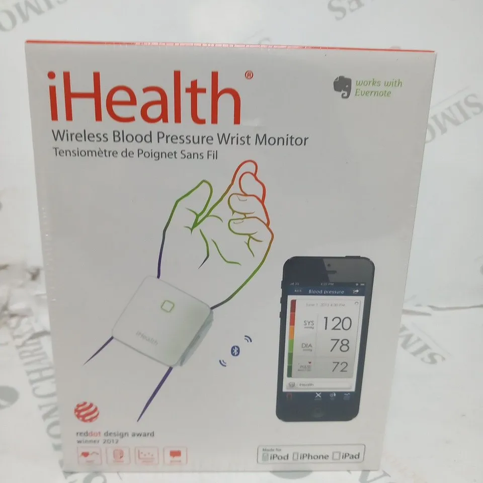 BRAND NEW BOXED IHEALTH WIRELESS BLOOD PRESSURE WRIST MONITOR