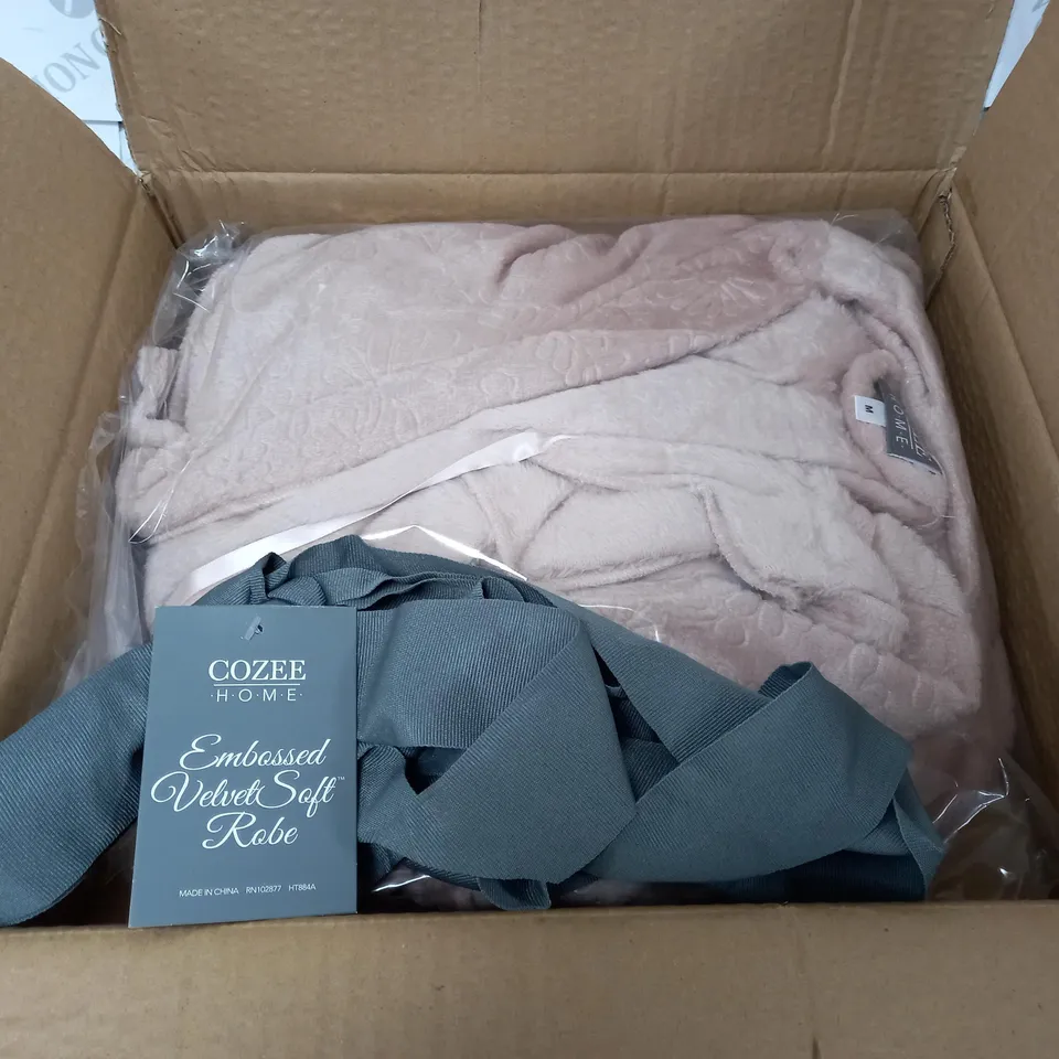 COZZEE HOME EMBOSSED ROBE - ROSE SMOKE MEDIUM 