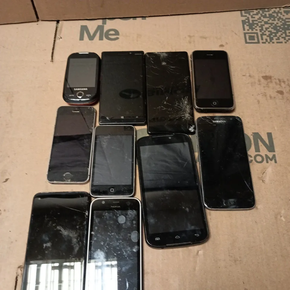 10 X ASSORTED DAMAGED/FAULTY MOBILE PHONES 