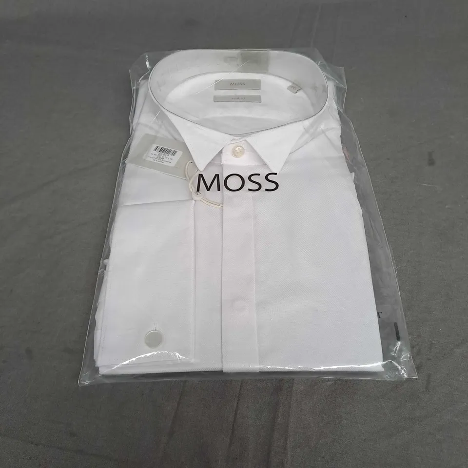 SEALED MOSS SLIM FIT WHITE SHIRT - 17 1/2 INCH NECK