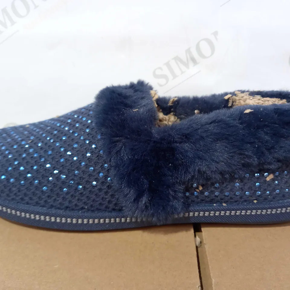 SKECHERS COZY SLIPPER (NAVY BLUE), SIZE 5.5 UK