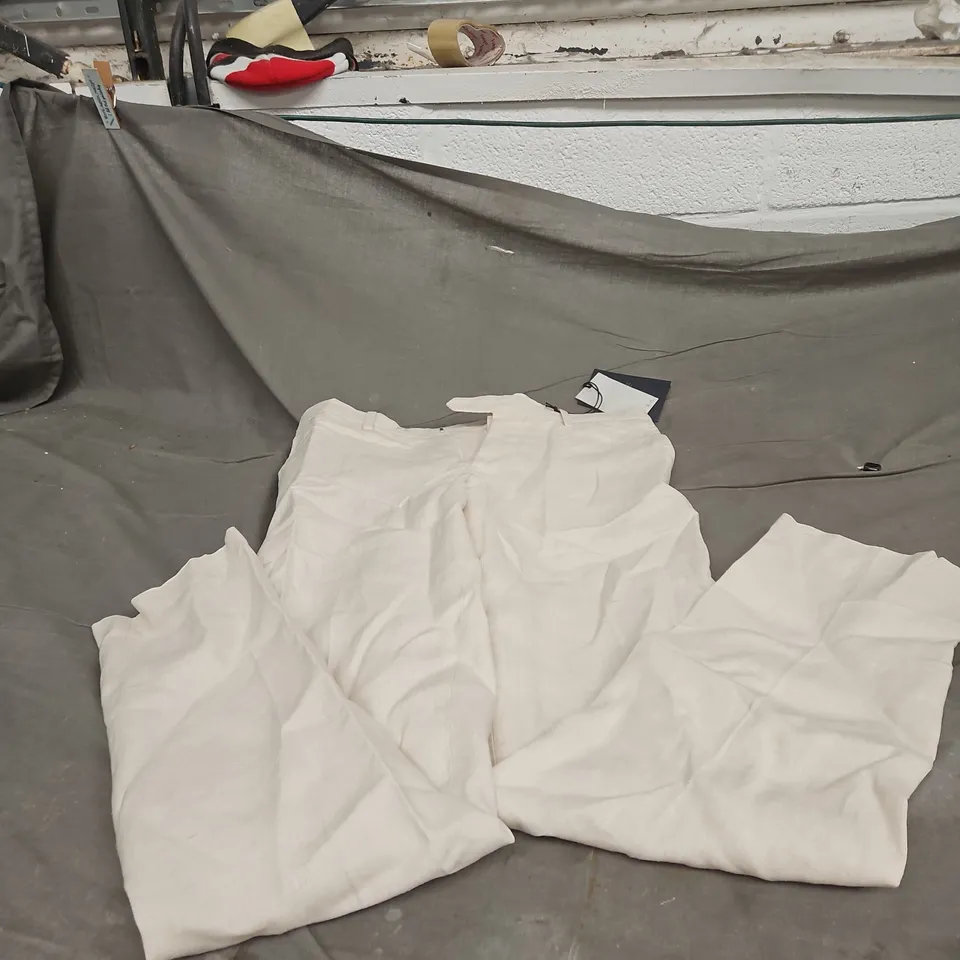 MNG ESSENTIALS PANTALON 350 AMALFI – WHITE TROUSERS, UK 36 (EU 46)