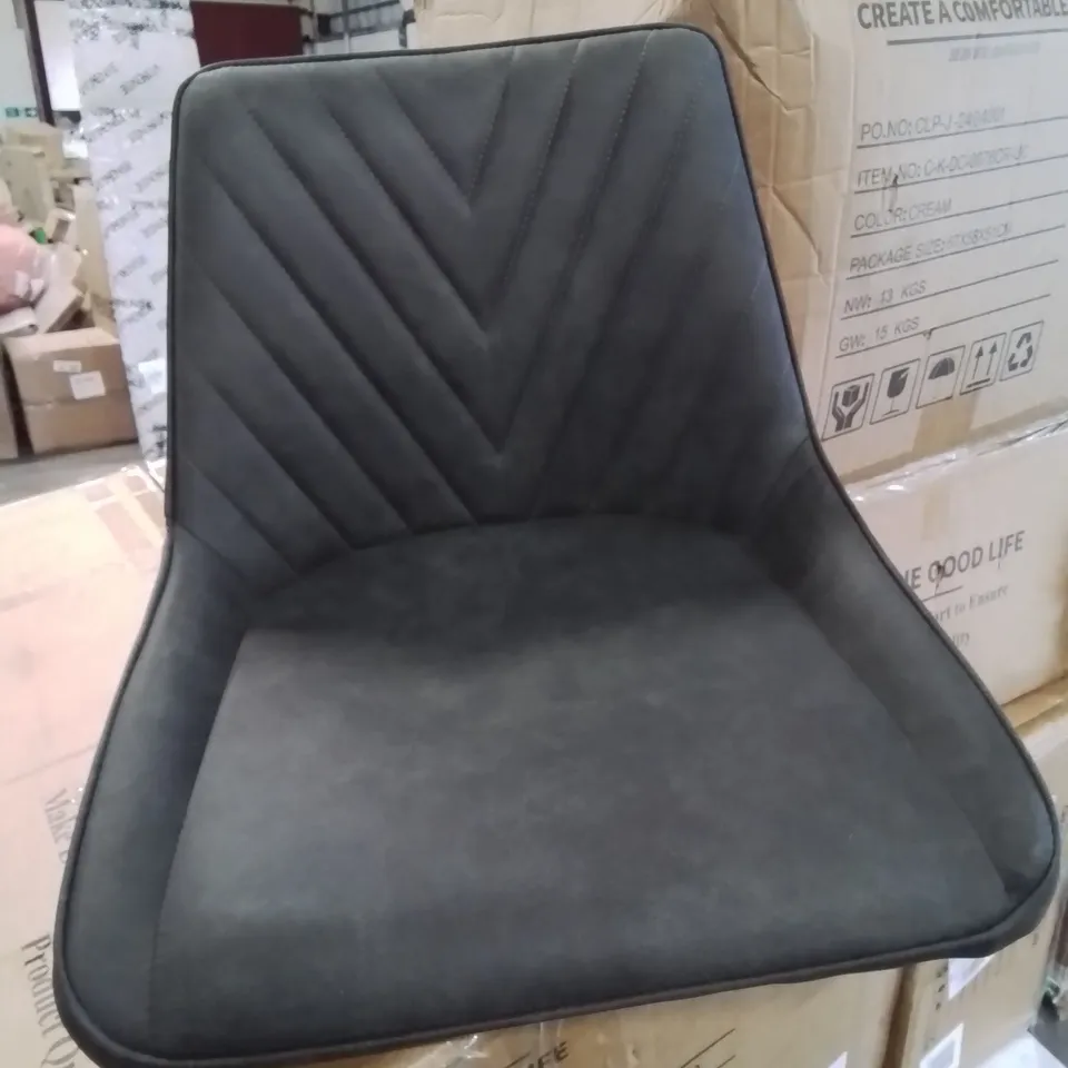 BOXED PAIR OF CHARCOAL BROWN SIDE/DINING CHAIRS 