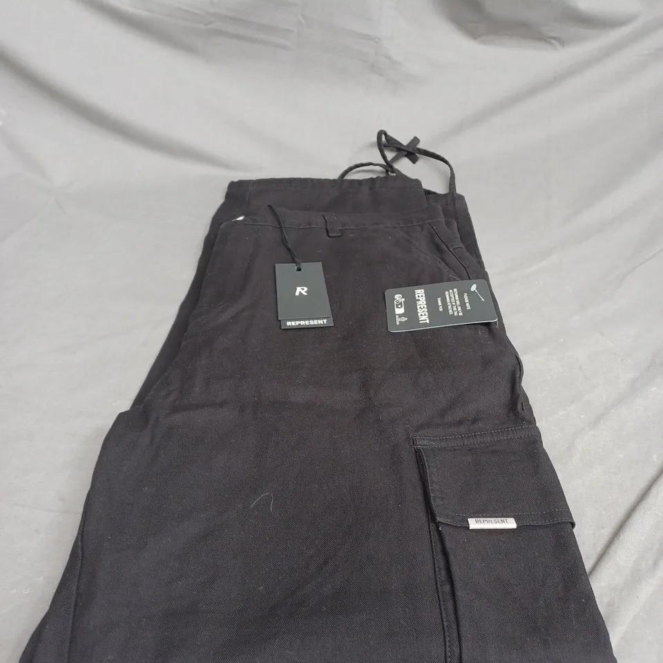 REPRESENT BAGGY CARGO PANTS SIZE XS - IN BLACK