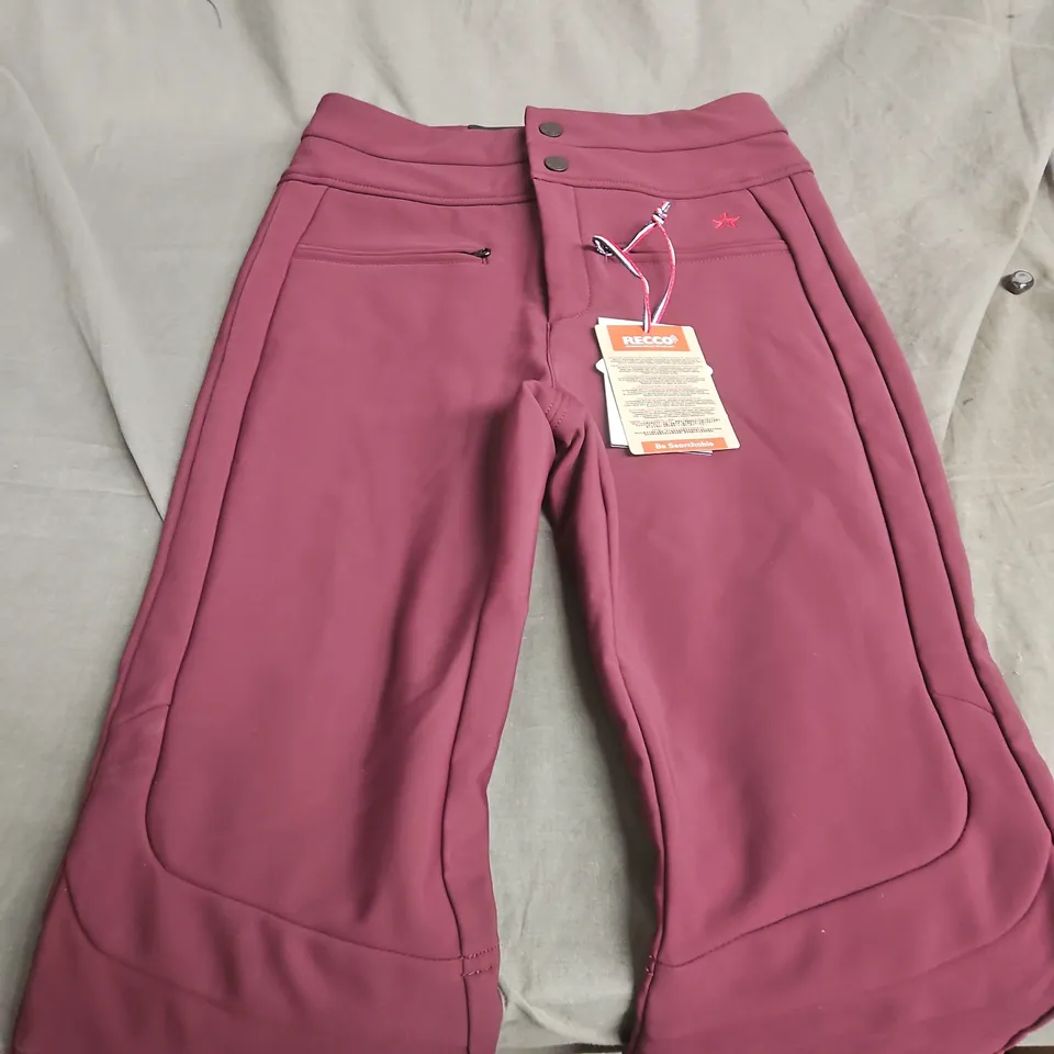 PERFECT MOMENT WOMEN'S BURGUNDY SKI TROUSERS – ZIP POCKET, DOUBLE-BUTTON WAIST SIZE S