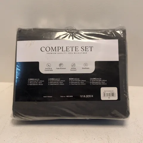 BAGGED DYED COMPLETE SET IN CHARCOAL - KING