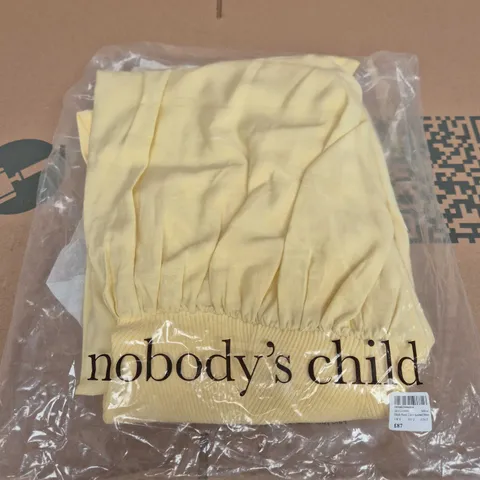 NOBODY'S CHILD YELLOW SLASH-NECK 2-IN-1 KNITTED DRESS β UK S
