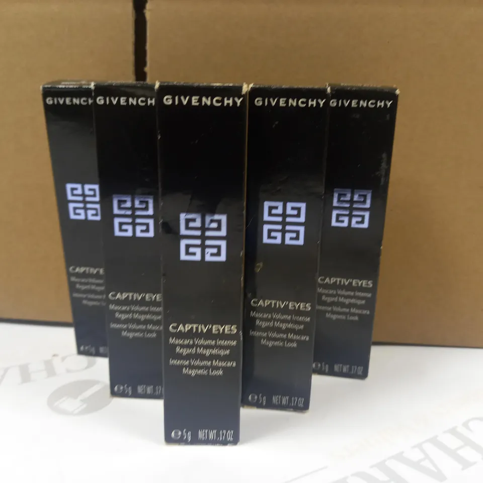 LOT OF 5 X 5G ASSORTED GIVENCHY CAPTIV'EYES INTENSE VOLUME MASCARA MAGNETIC LOOK