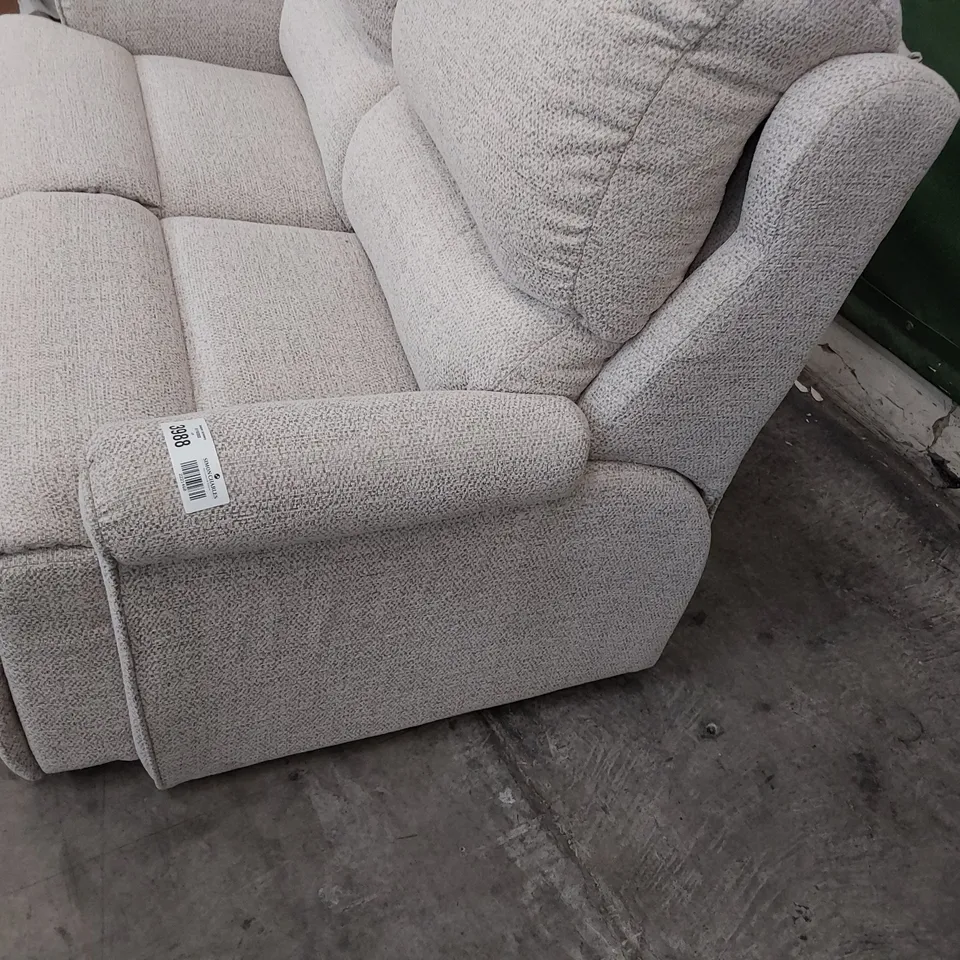 QUALITY BRITISH DESIGNER G PLAN NEWMARKET TWO SEATER SOFA SPECKLE FAWN FABRIC 