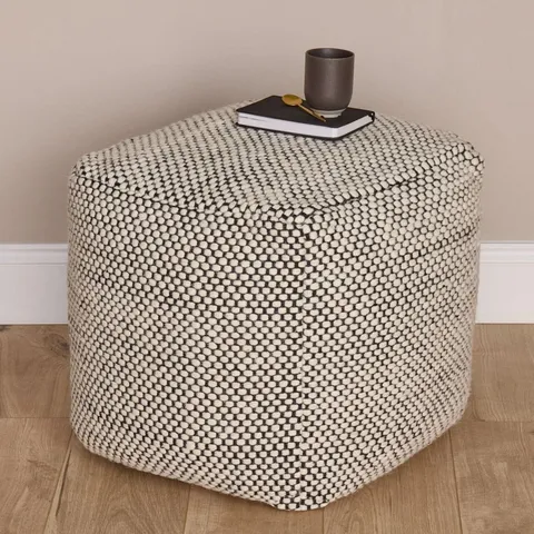 BOXED LAURA JAMES ATCHAM 45X45CM WOOL/COTTON OTTOMAN (1 BOX)