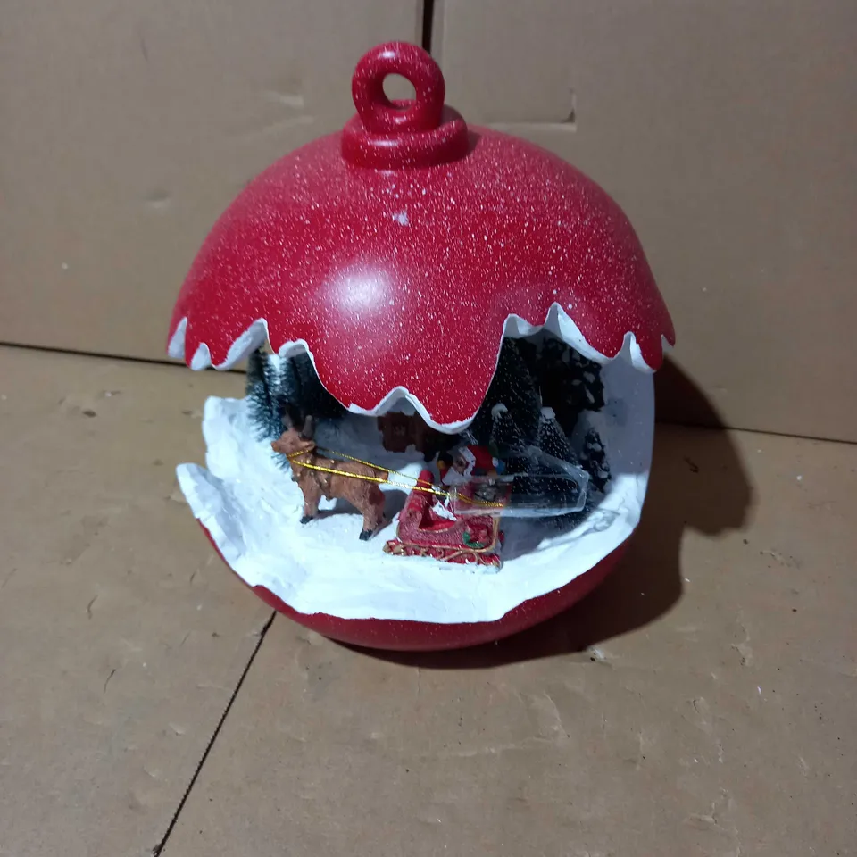 SANTAS EXPRESS PRE-LIT SPHERE WITH CHRISTMAS CHARACTER SCENE