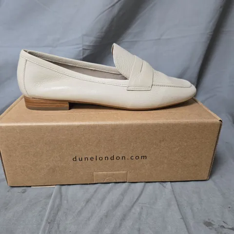 DUNE LONDON CREAM LEATHER LOAFERS – WOMEN'S SLIP-ON SHOES (EU 40) SIZE 7