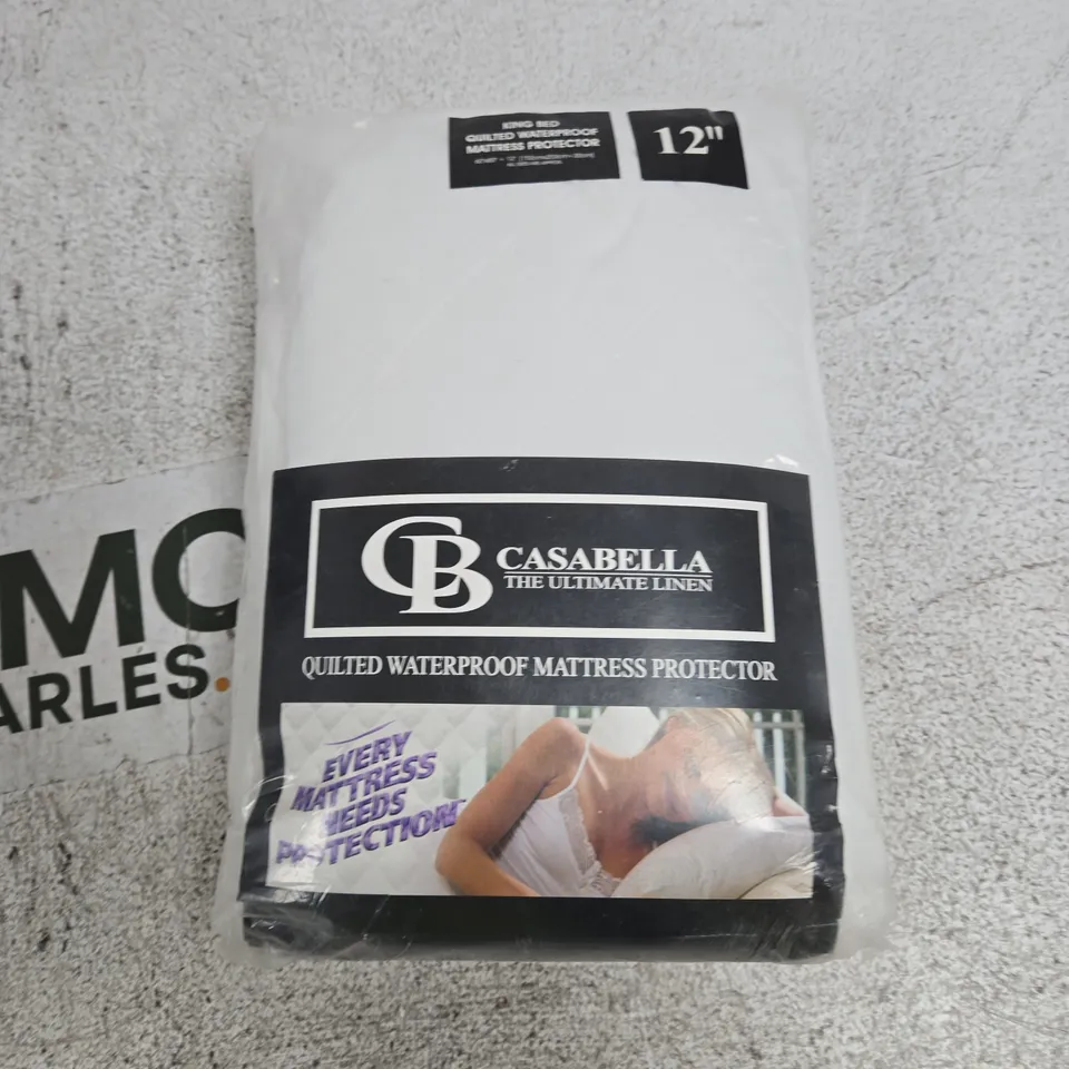CASABELLA KING BED QUILTED WATERPROOF MATTRESS PROTECTOR – 60X80 + 12" (152X203 CM + 30 CM)