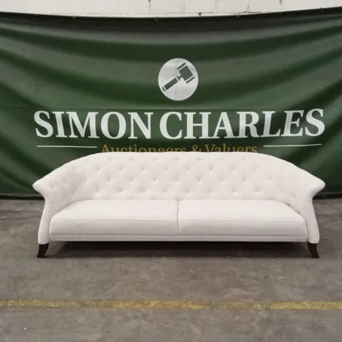 DANETTI LUXE IVORY CHENILLE 3 SEATER SOFA