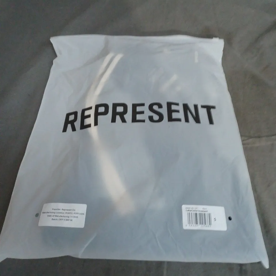 REPRESENT BLACK CUFFED INITIAL SWEATPANT – SIZE S