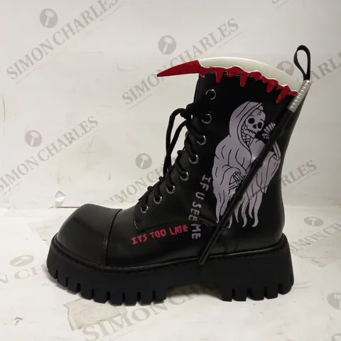 KOI VEGAN GRIM REAPER BOOTS UK SIZE 3