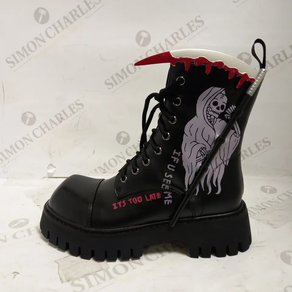 KOI VEGAN GRIM REAPER BOOTS UK SIZE 3