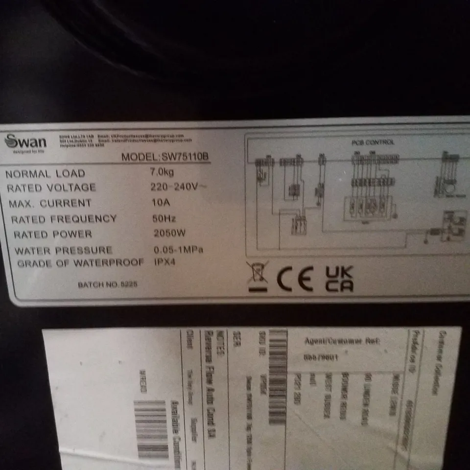 SWAN SW75110B 7KG 1200 SPIN FREESTANDING WASHING MACHINE