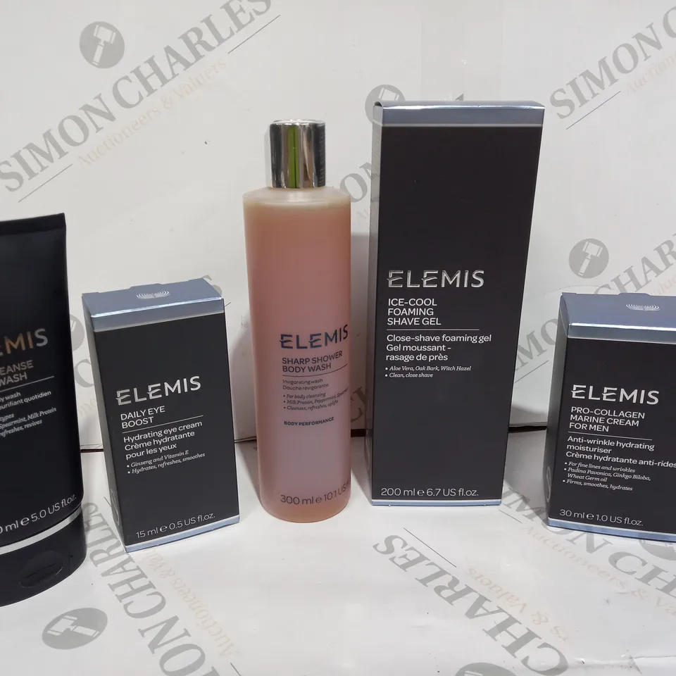 ELEMIS SET TO INCLUDE FACIAL WASH, EYE BOOST, SHOWER WASH, SHAVING GEL AND MARINE CREAM