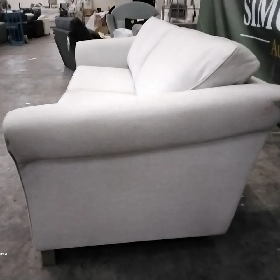 QUALITY DESIGNER LARGE 3 SEATER SOFA LIGHT GREY FABRIC 
