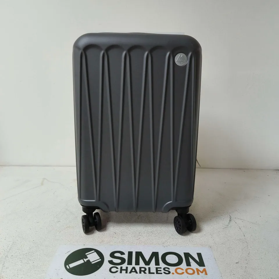 GREY HARD-SHELL TROLLEY CASE WITH FOUR SPINNER WHEELS