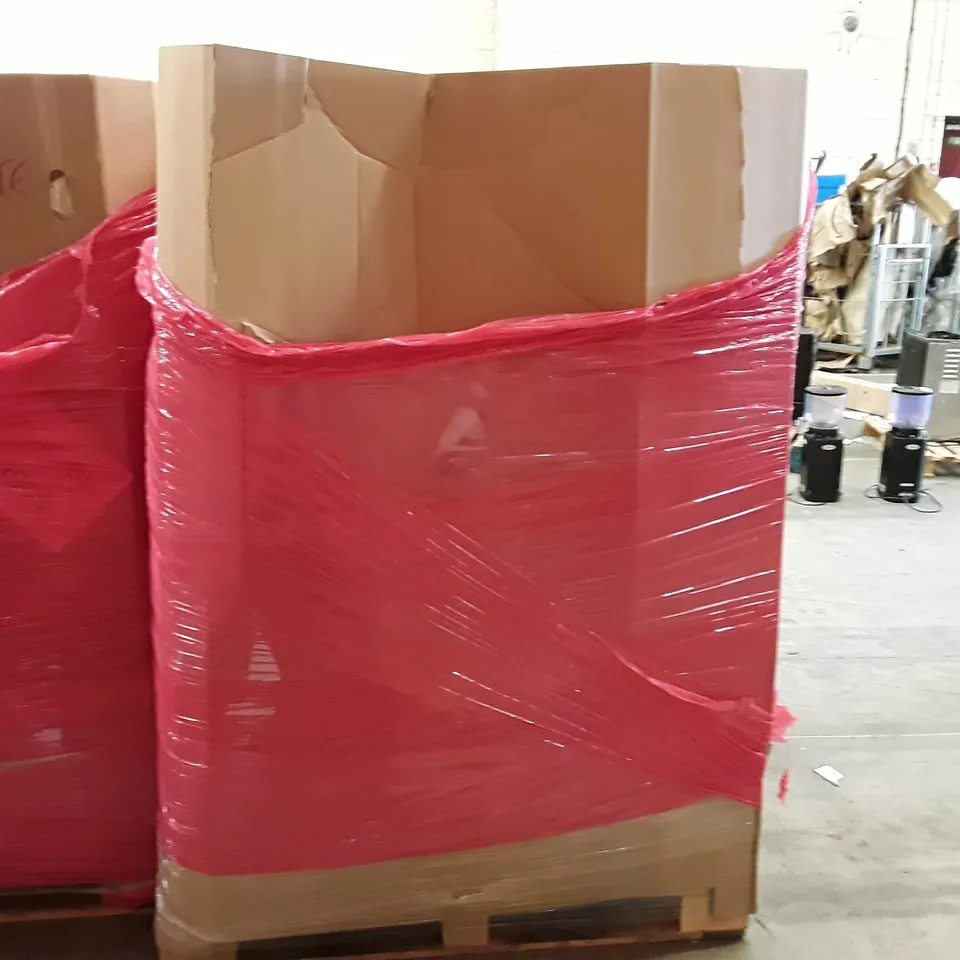 PALLET TO CONTAIN AN ASSORTMENT OF HOUSEHOLD ITEMS TO INCLUDE COLLAPSIBLE AUTO TABLE, SACK TROLLEY, FOLDING CLOSET ORGANISER AND KIDS BASKET BALL HOOPS ECT