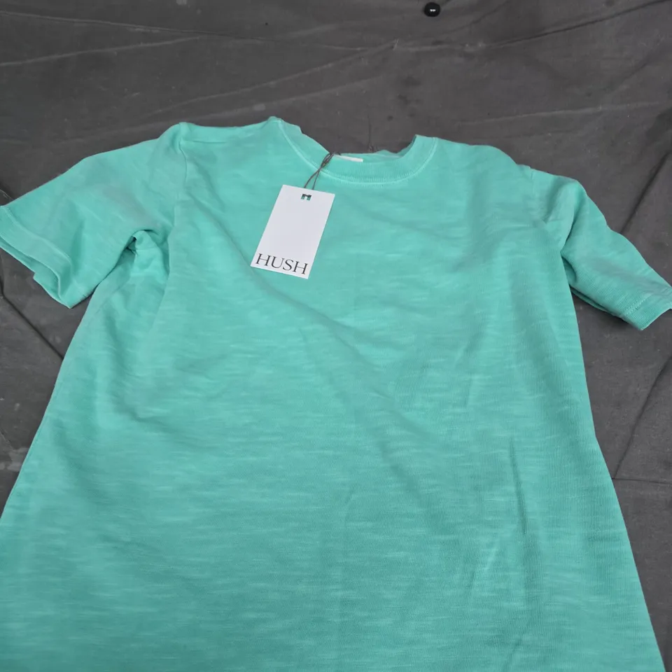 HUSH REAGAN BRUSHED COTTON T-SHIRT – MINT – XS