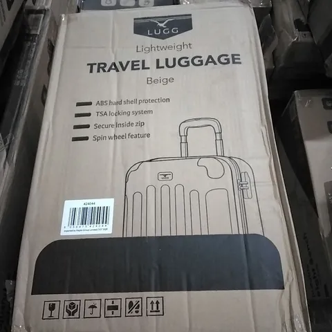 BOXED LUGG LIGHTWEIGHT TRAVEL LUGGAGE CASE - BEIGE 