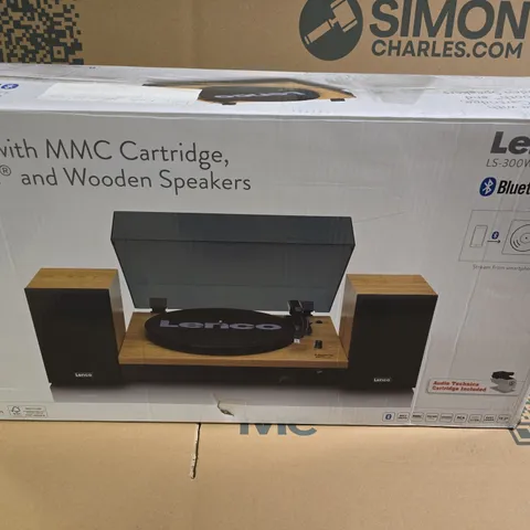 BOXED LENCO TURNTABLE WITH BLUETOOTH AND SPEAKERS - LS-300WD V2