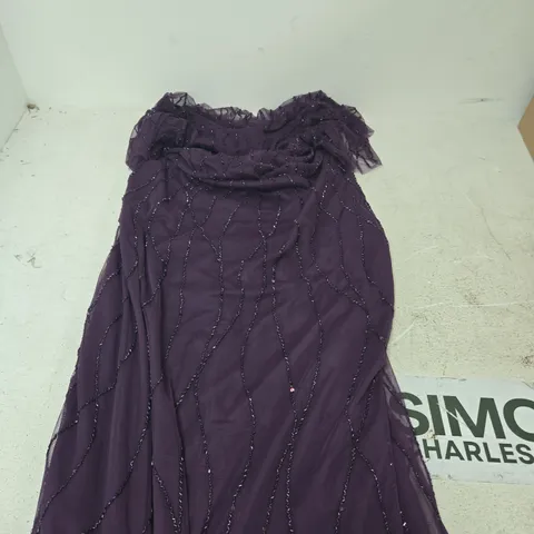 BON PRIX PURPLE SEQUINED MAXI DRESS - 16