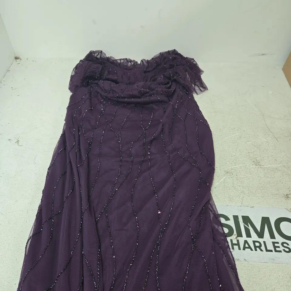 BON PRIX PURPLE SEQUINED MAXI DRESS - 16