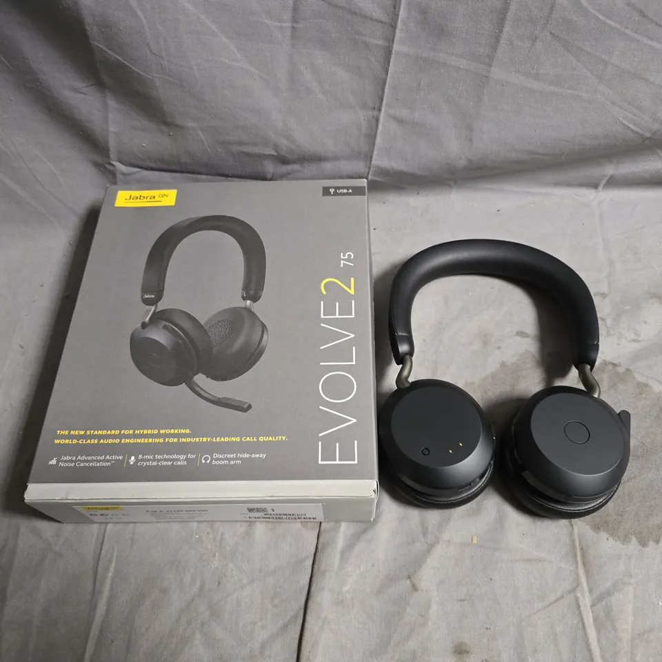 JABRA EVOLVE2 75 WIRELESS HEADSET – BLACK (BOXED)