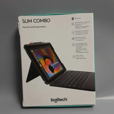BOXED LOGITECH SLIM COMBO FOR IPAD 5TH AN D6TH GEN