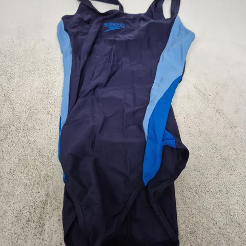 SPEEDO WOMEN’S SWIMSUIT – NAVY WITH LIGHT BLUE PANELS (UK 32) 