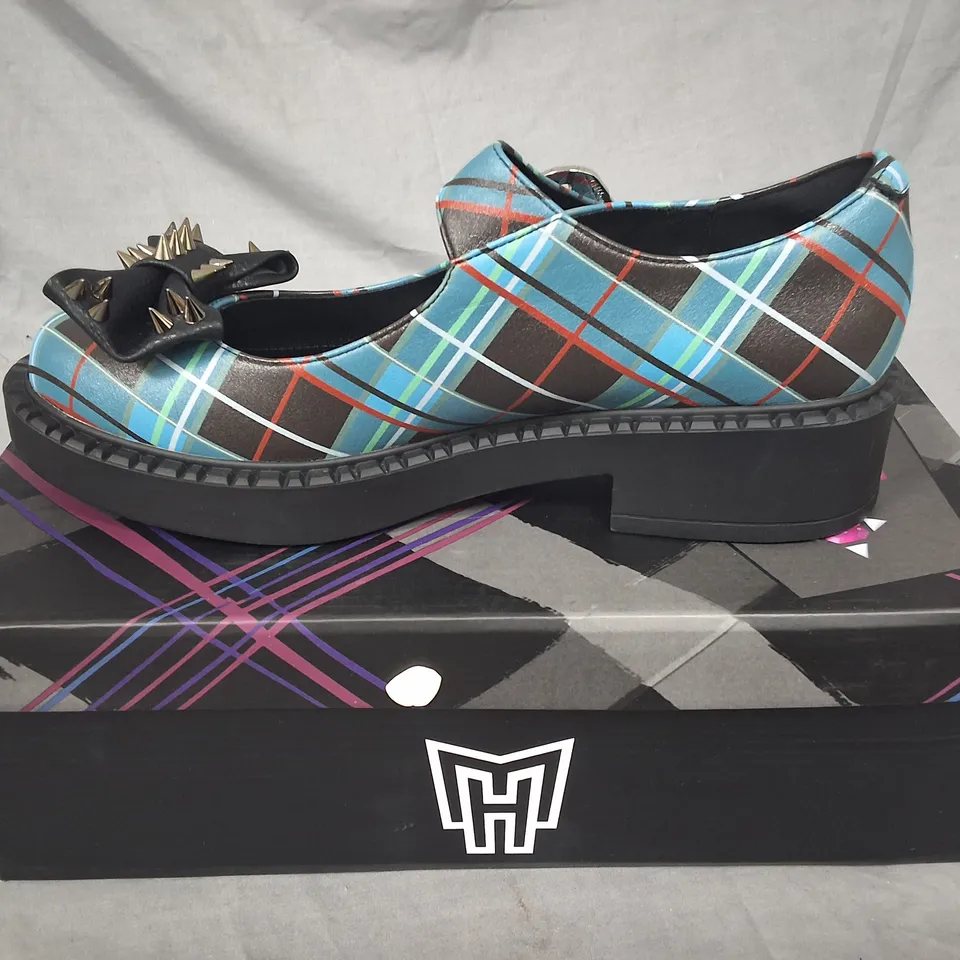 BOXED KOI MONSTER HIGH SIMULACRUMS PLAID MARY JANE IN GREEN - UK5
