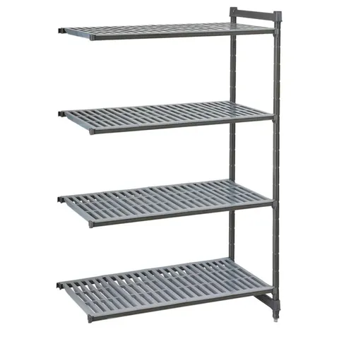 BOXED CAMBRO CAMSHELVING BASICS PLUS ADD-ON UNIT 4 TIER WITH VENTED SHELVES 1830(H)X 1480(W)X 610(D)MM