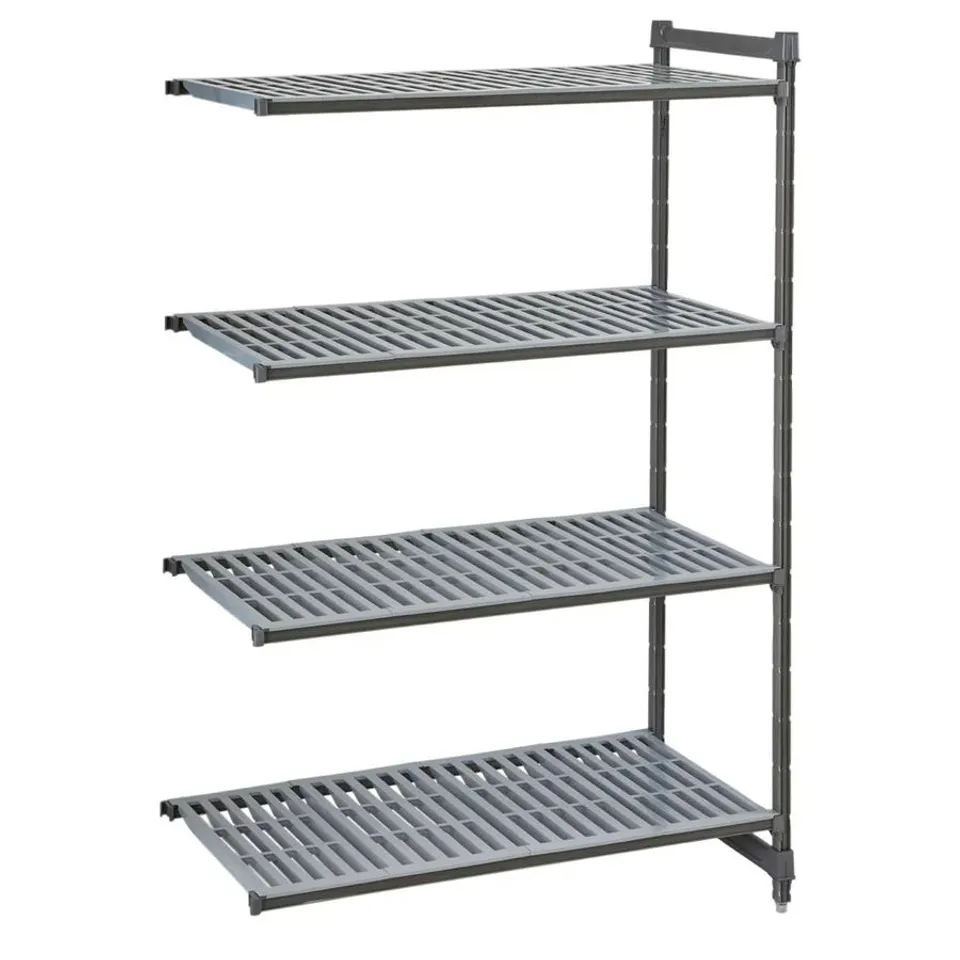 BOXED CAMBRO CAMSHELVING BASICS PLUS ADD-ON UNIT 4 TIER WITH VENTED SHELVES 1830(H)X 1480(W)X 610(D)MM