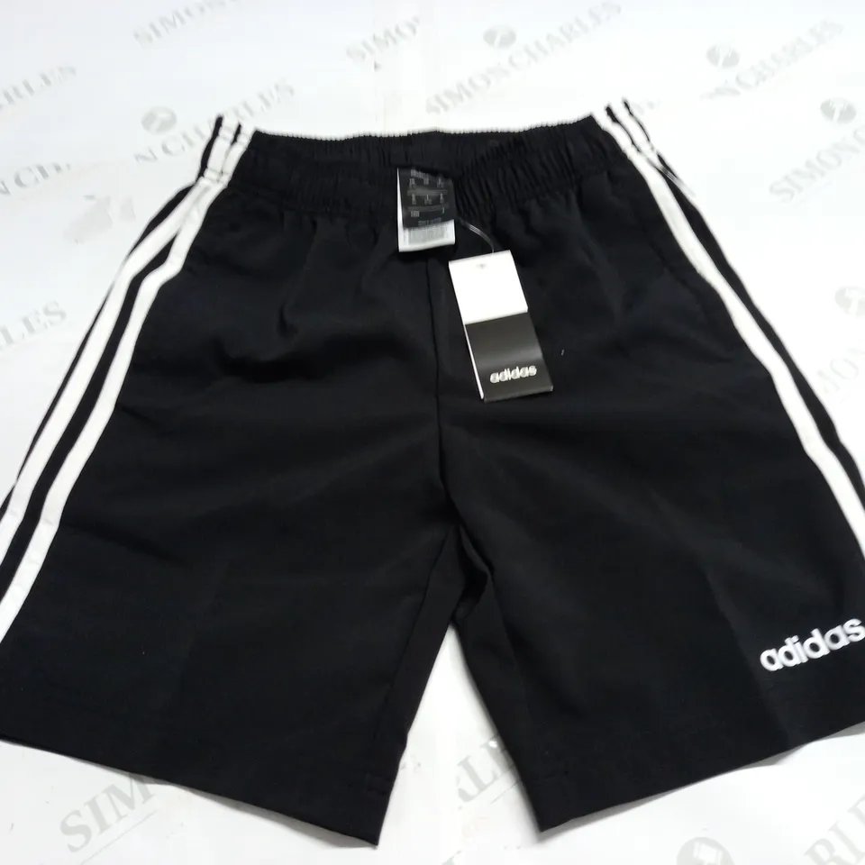 ADIDAS BLACK SHORTS - 11/12 YRS