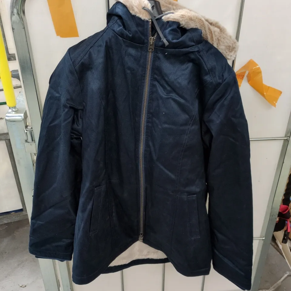 FRESH HEMP ORIGINALS AMSTERDAM 1993 FUR-LINED NAVY PARKA - MEN'S JACKET, SIZE L