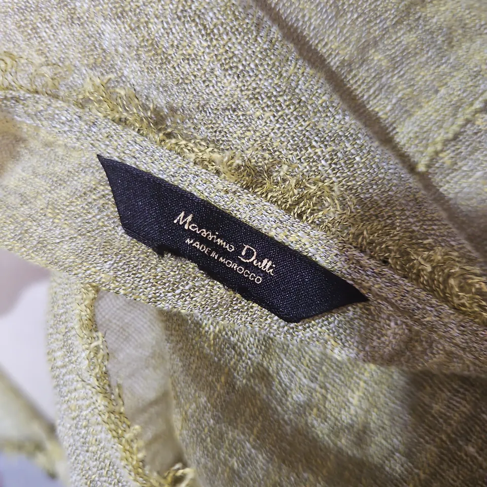 MASSIMO DUTTI MOSS GREEN BOUCLÉ CARDIGAN WITH BUTTON FRONT - SIZE UNSPECIFIED 