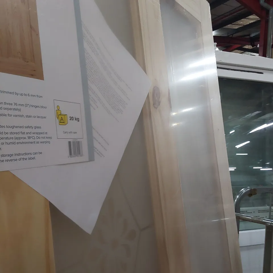 KNOTTY PINE FOUR PANEL OBSCURE GLAZED INTERNAL DOOR 1981 × 762mm