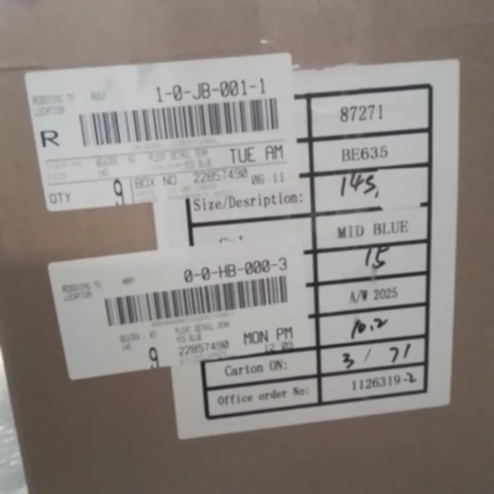 BOX CONTAINING APPROXIMATELY 10 BRAND NEW SIMPLY BE PLEAT DETAILED JEANS MIDNIGHT BLUE 14S
