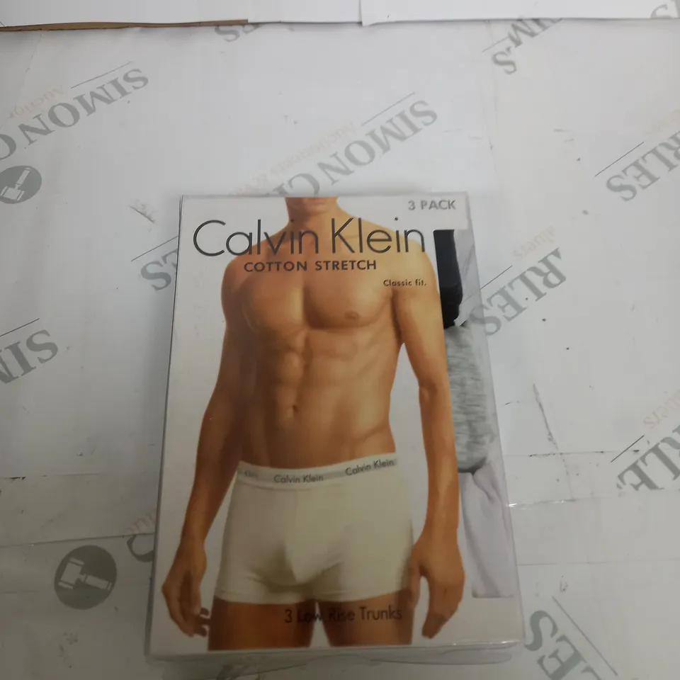 CALVIN KLEIN CLASSIC FIT PACK OF 3 LOW RISE TRUNKS SIZE S