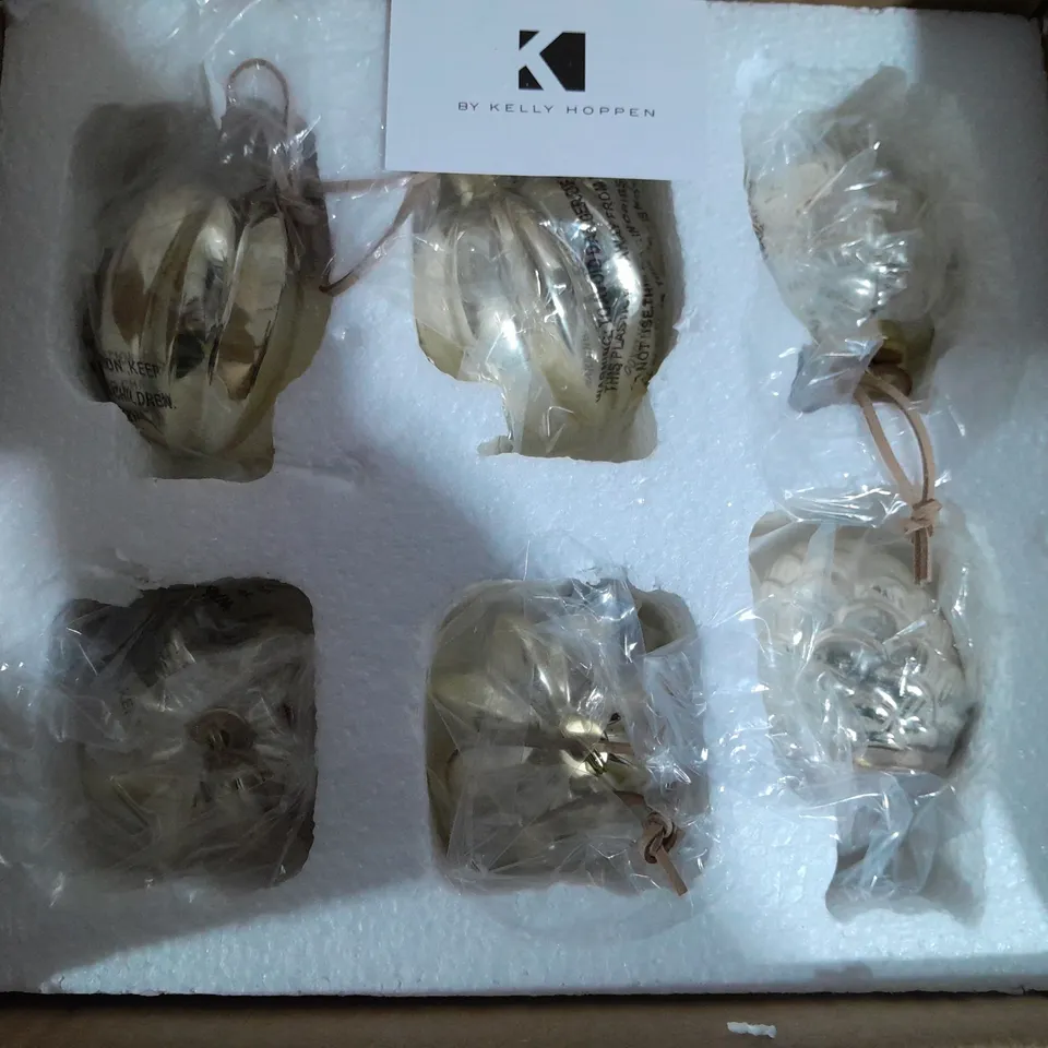 K BY KELLY HOPPEN SET OF 6 ULTIMATE CHRISTMAS TREE DECORATIONS